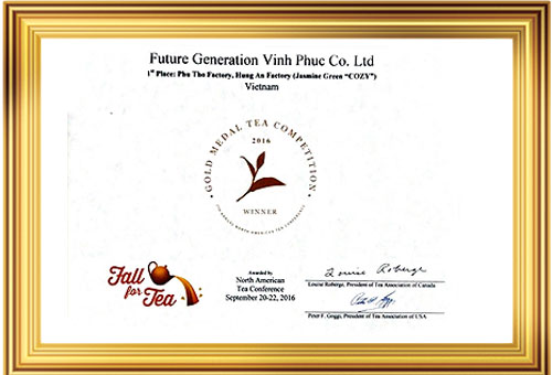 certificate to prove the best quality of Vietnamese tea
