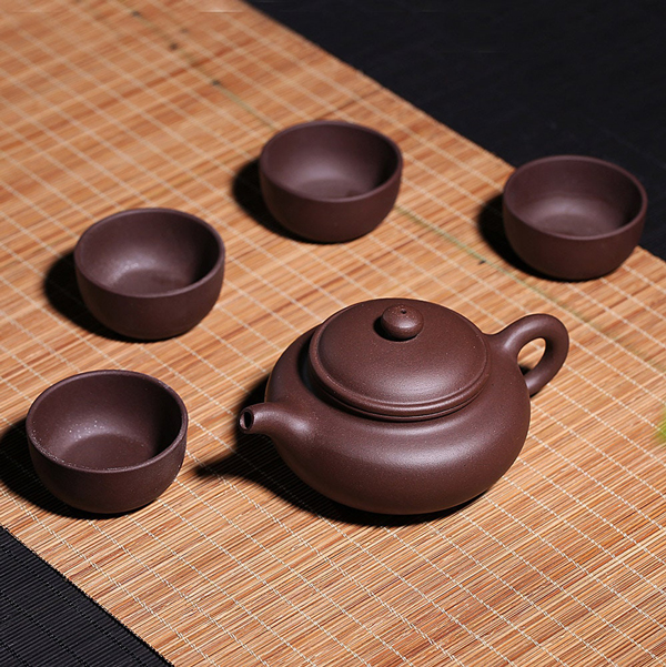  Vietnamese Bat Trang Purple Clay tea set