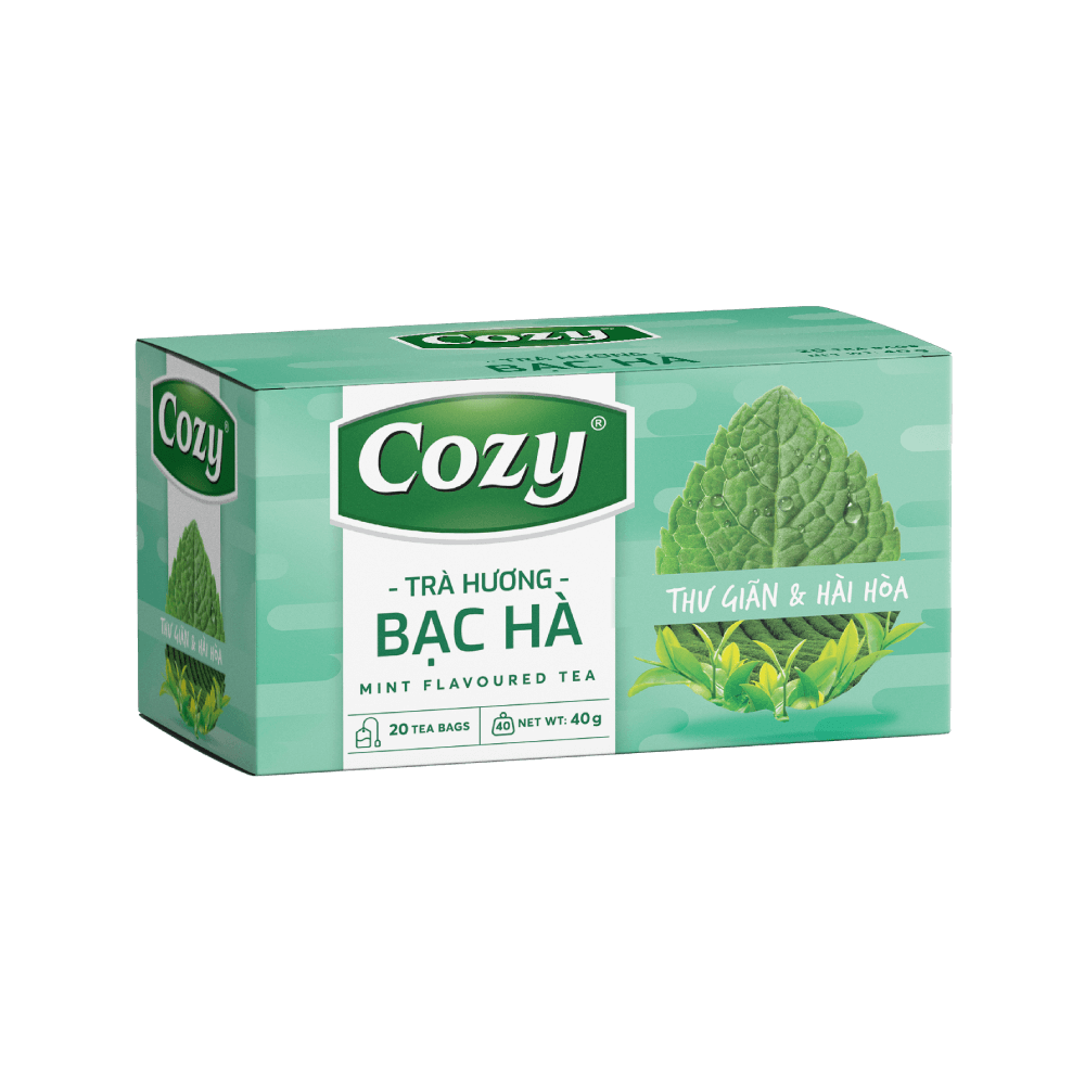 Mint flavored tea bag