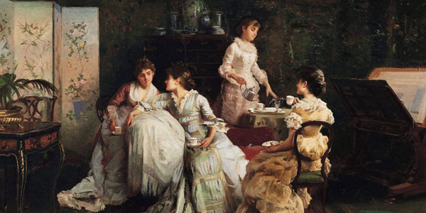 British upper-class women were usually served with tea and cakes in the afternoon.