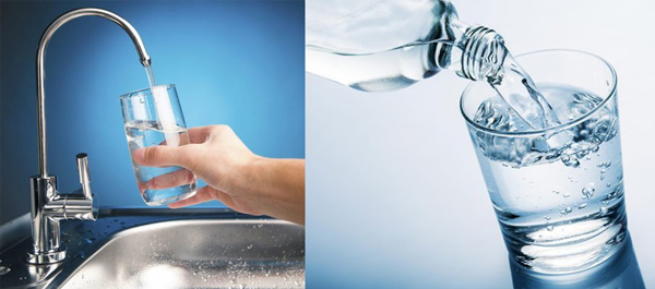 Water from a filtered or bottled faucet
