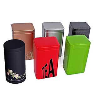 Colorful tin box for green tea
