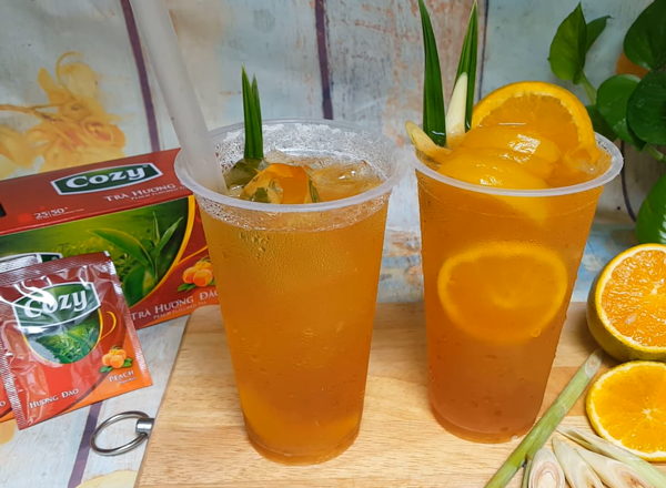 Vietnam orange with cozy peach tea