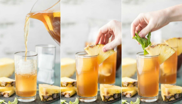 step to make a cup of vietnamese pineapple tea