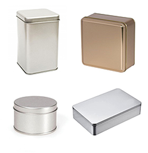 Plain gold/silver tin box for green tea