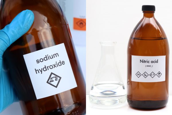 Most common used alkaline and acid