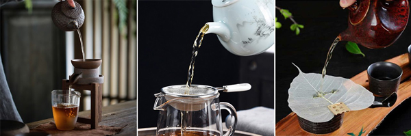 It's so relaxing to watch the tea filter through a separate strainer