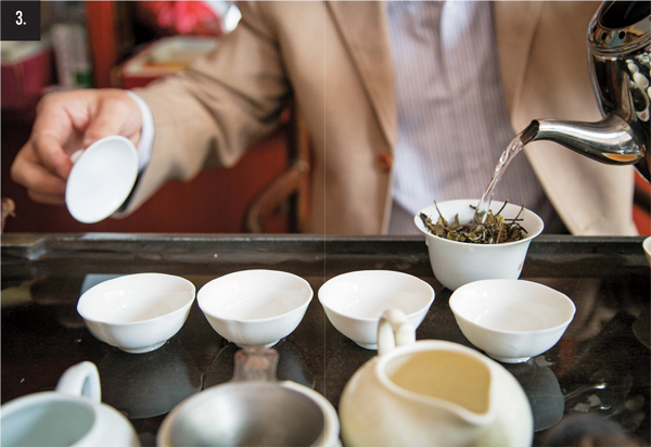 the tea before steeping