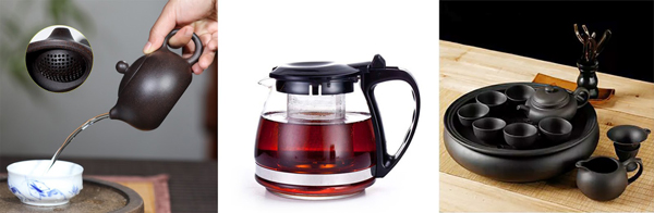 Teapots or tea set with filter parts