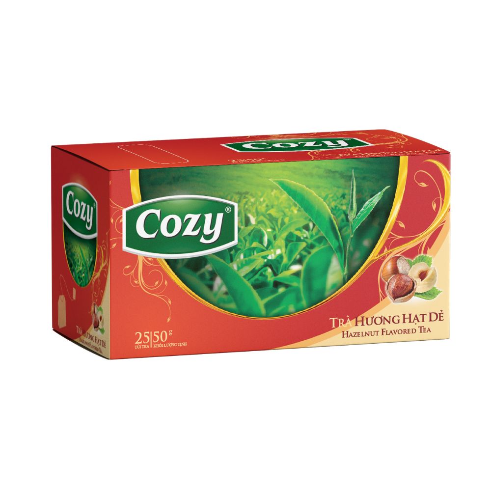 Hazelnut flavored tea bag