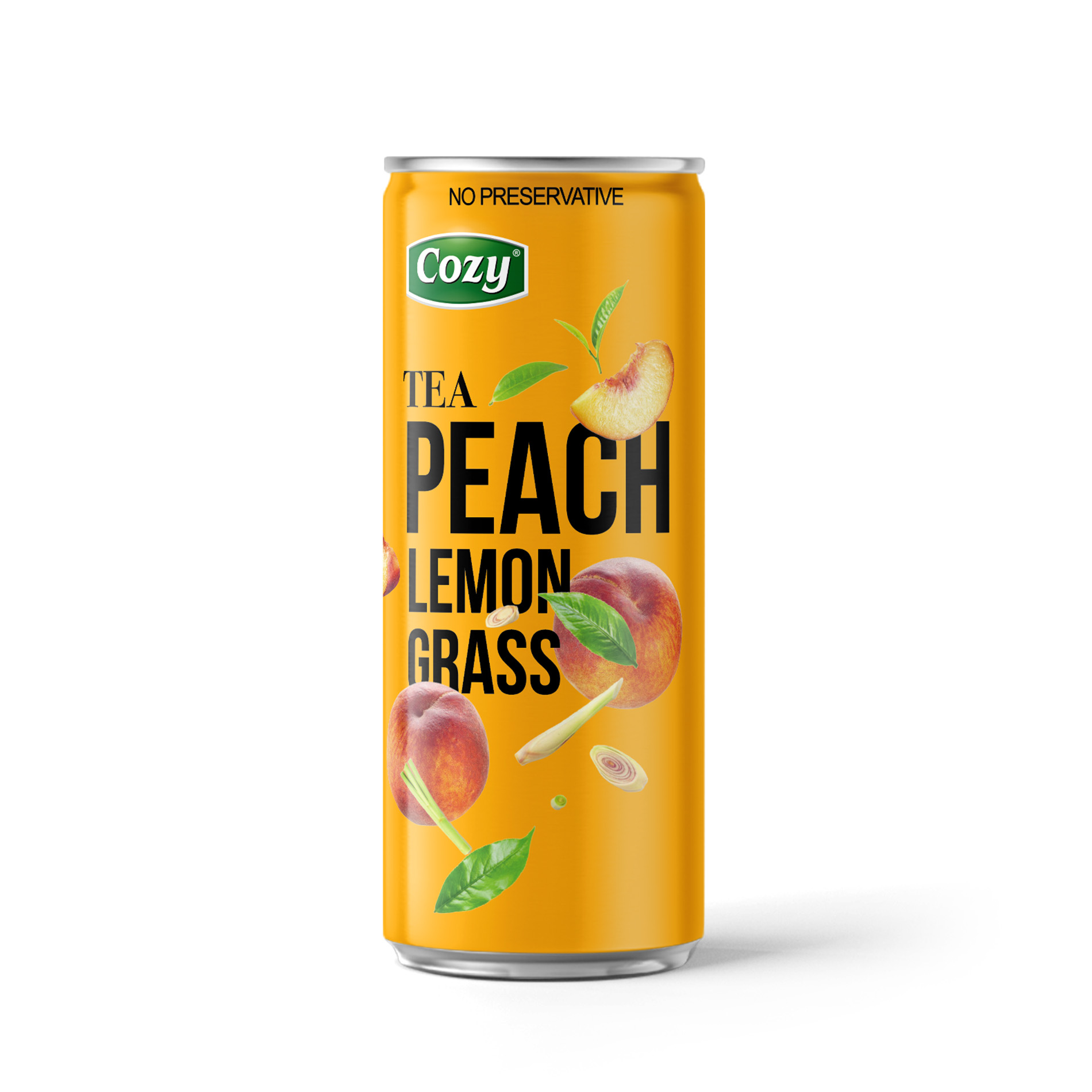 peach lemongrass tea can
