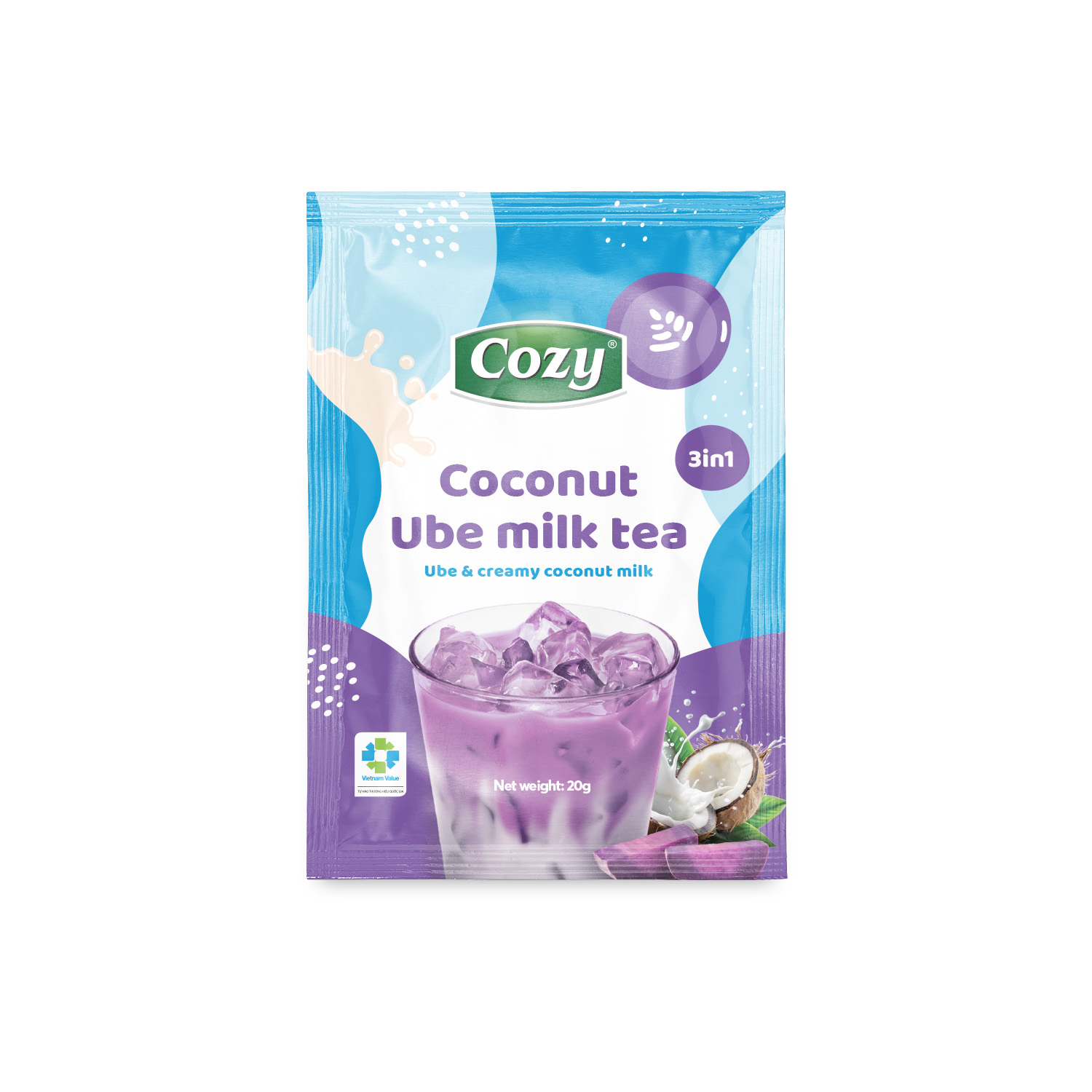 coconut ube milk tea sachet