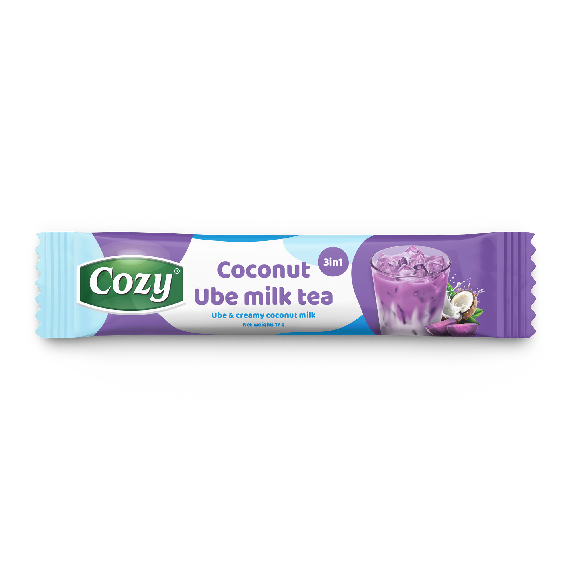 coconut ube milk tea stick